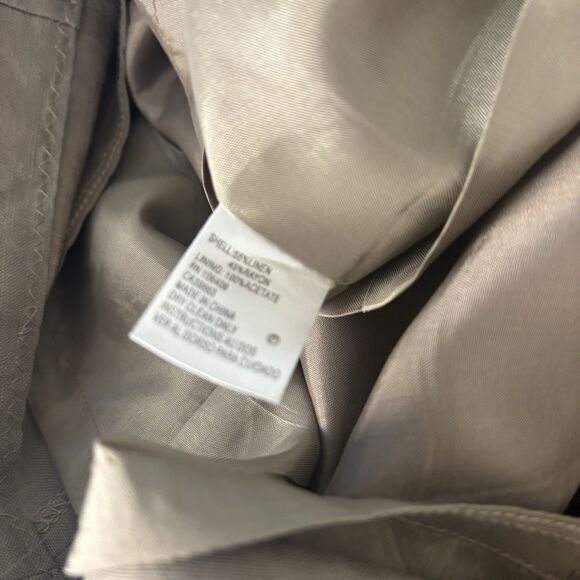 Isabella Demarco Size 8 Linen Blend Sheath Dress Tahari Levine Belted Taupe - Picture 5 of 7